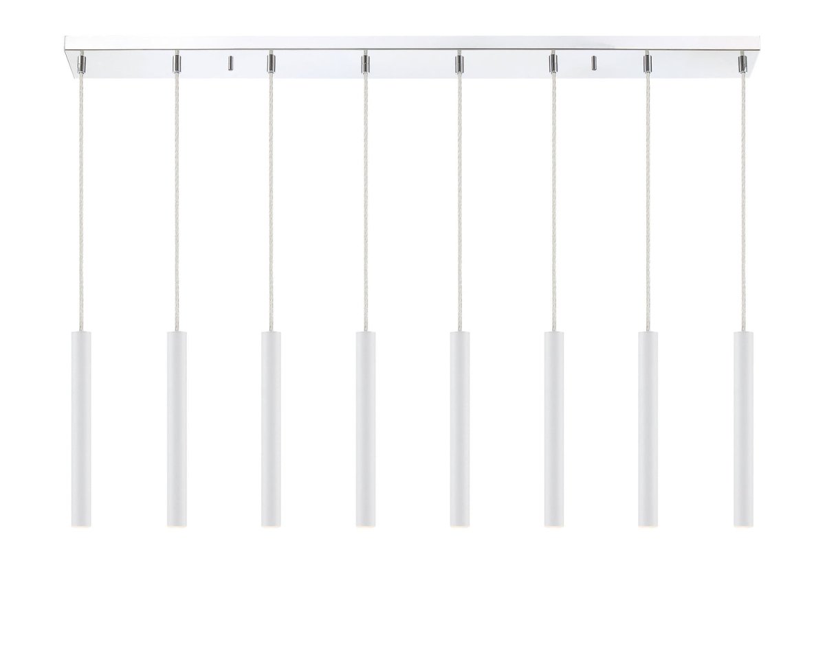 Suspension linéaire Forest — 2-Tier 8 lumières - Blanc mat 24" by Z-Lite | Luminaires & cie