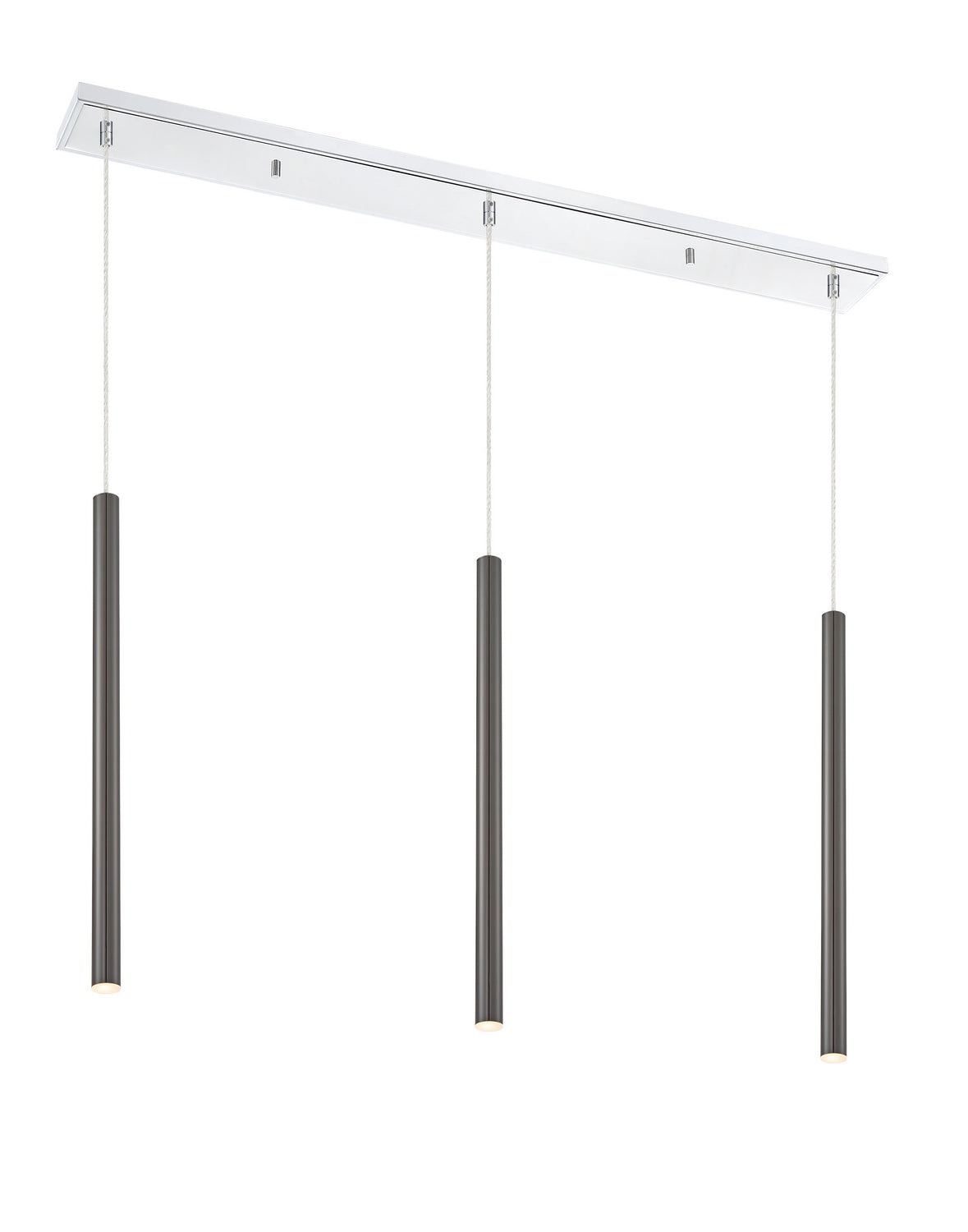 Suspension linéaire Forest — 3 lumières Chrome, Noir perle, 24" – Z-Lite