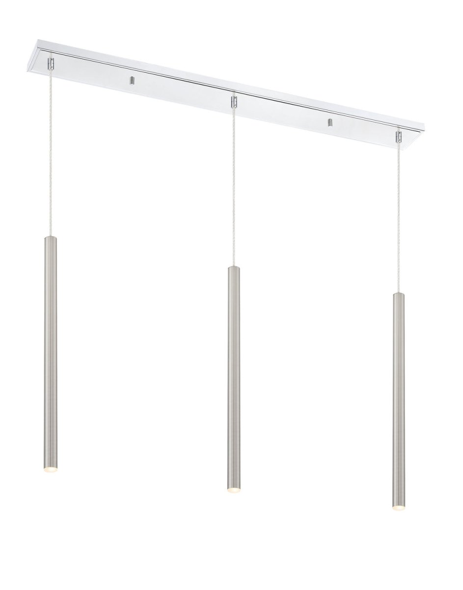 Suspension linéaire Forest — 3 lumières - Chrome Nickel brossé 24" by Z-Lite | Luminaires & cie