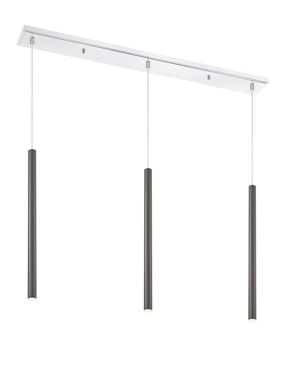 Suspension linéaire Forest — 3 lumières - Chrome Noir perle 24" by Z-Lite | Luminaires & cie