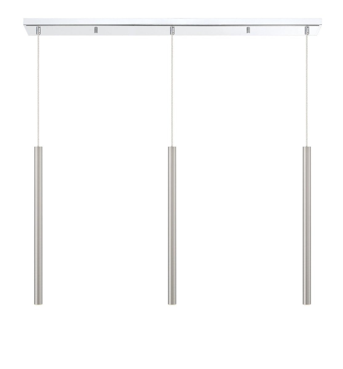 Suspension linéaire Forest — 3 lumières - Chrome Blanc mat 24" by Z-Lite | Luminaires & cie