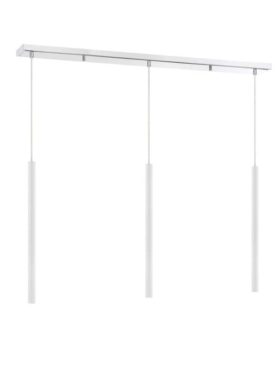 Suspension linéaire Forest — 3 lumières - Chrome Blanc mat 24" by Z-Lite | Luminaires & cie