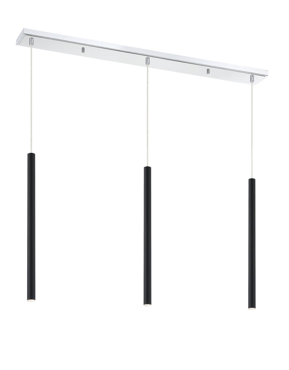 Suspension linéaire Forest — 3 lumières - Chrome Blanc mat 24" by Z-Lite | Luminaires & cie