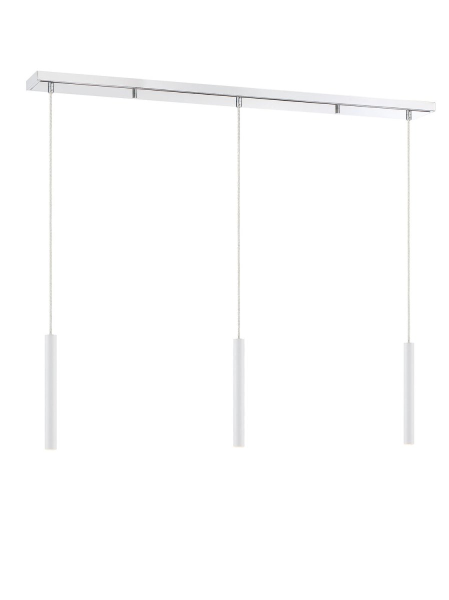 Suspension linéaire Forest — 3 lumières - Chrome Blanc mat 24" by Z-Lite | Luminaires & cie