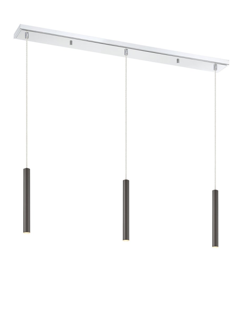 Suspension linéaire Forest — 3 lumières - Chrome Blanc mat 24" by Z-Lite | Luminaires & cie