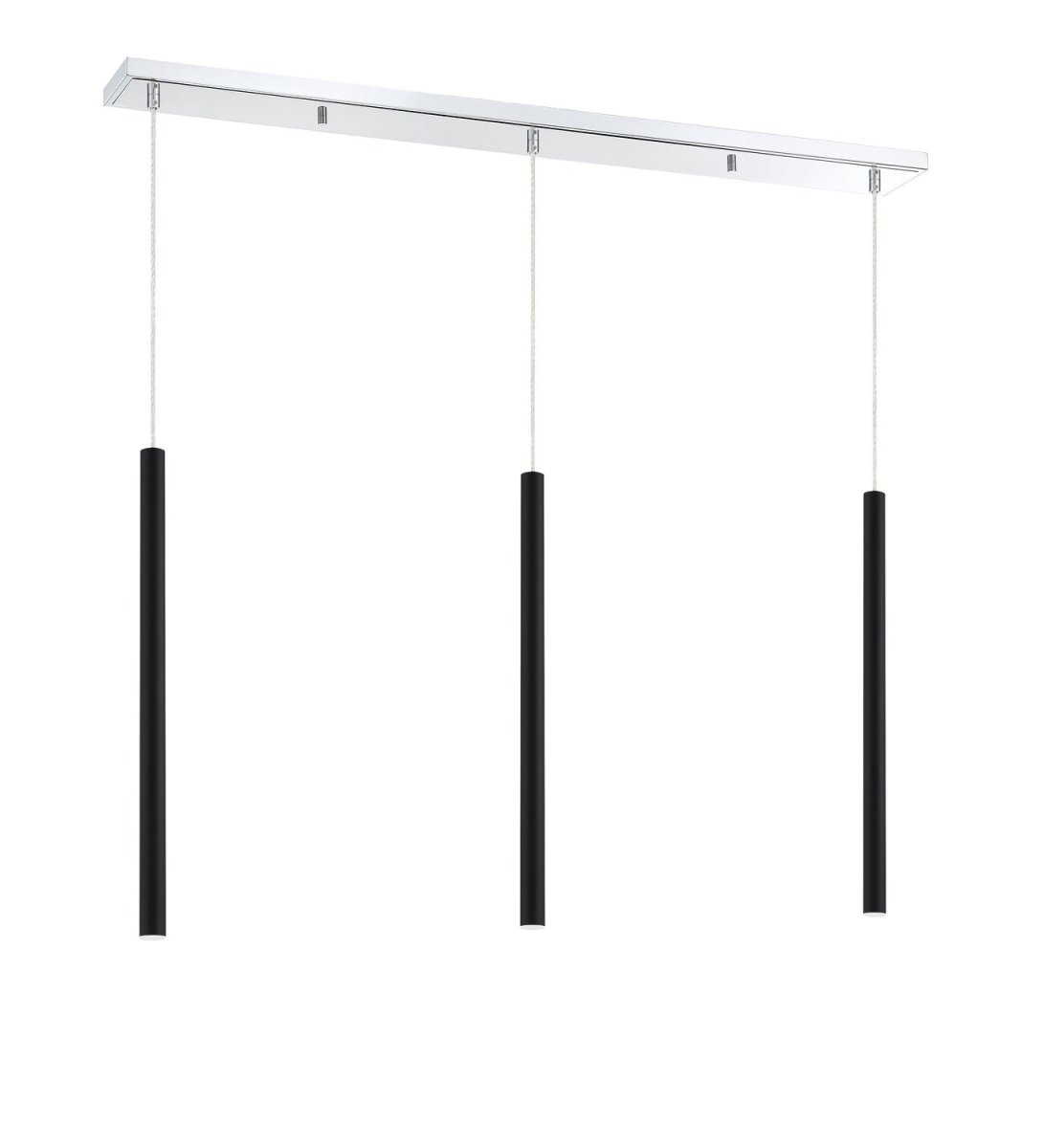 Suspension linéaire Forest — 3 lumières - Chrome Blanc mat 24" by Z-Lite | Luminaires & cie