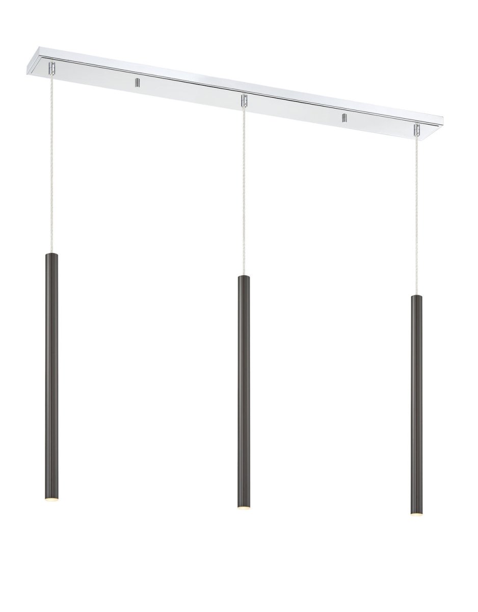 Suspension linéaire Forest — 3 lumières - Chrome Blanc mat 24" by Z-Lite | Luminaires & cie