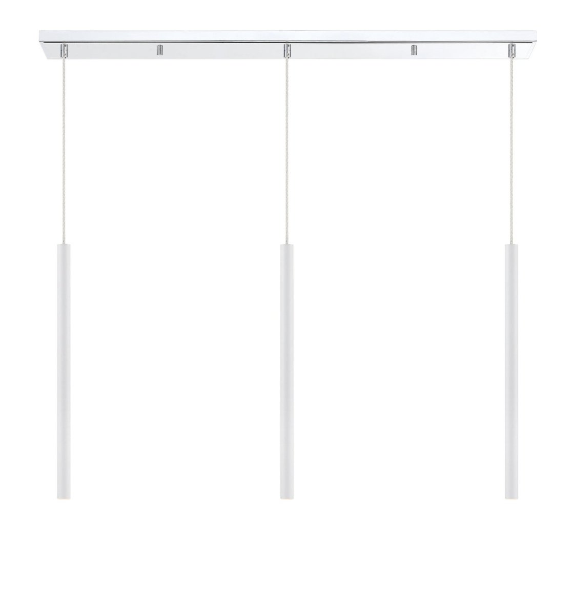Suspension linéaire Forest — 3 lumières - Chrome Blanc mat 24" by Z-Lite | Luminaires & cie
