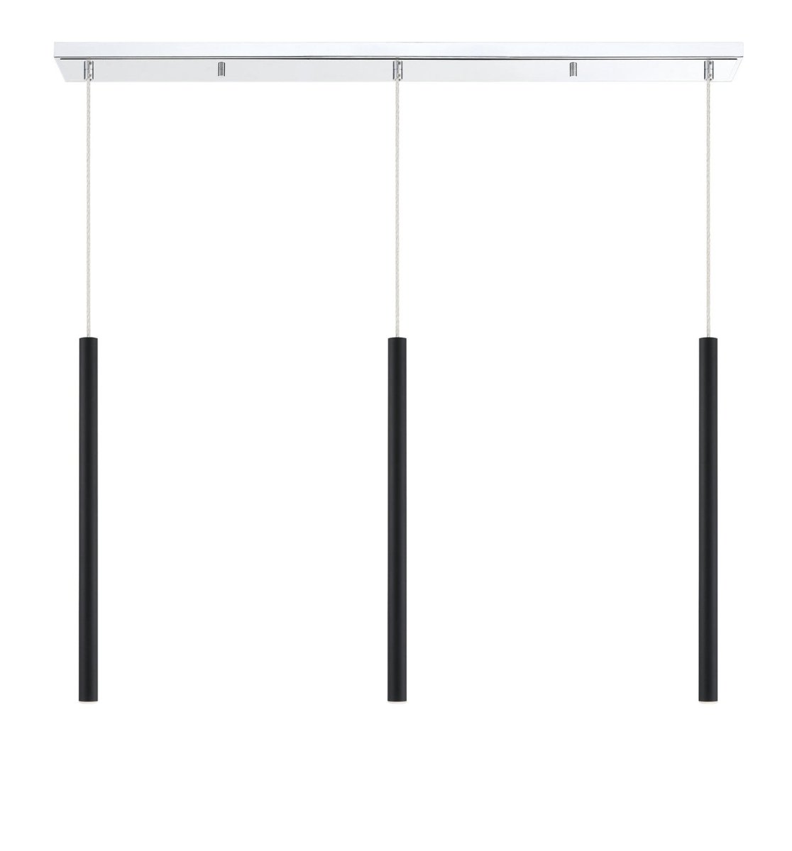 Suspension linéaire Forest — 3 lumières - Chrome Blanc mat 24" by Z-Lite | Luminaires & cie