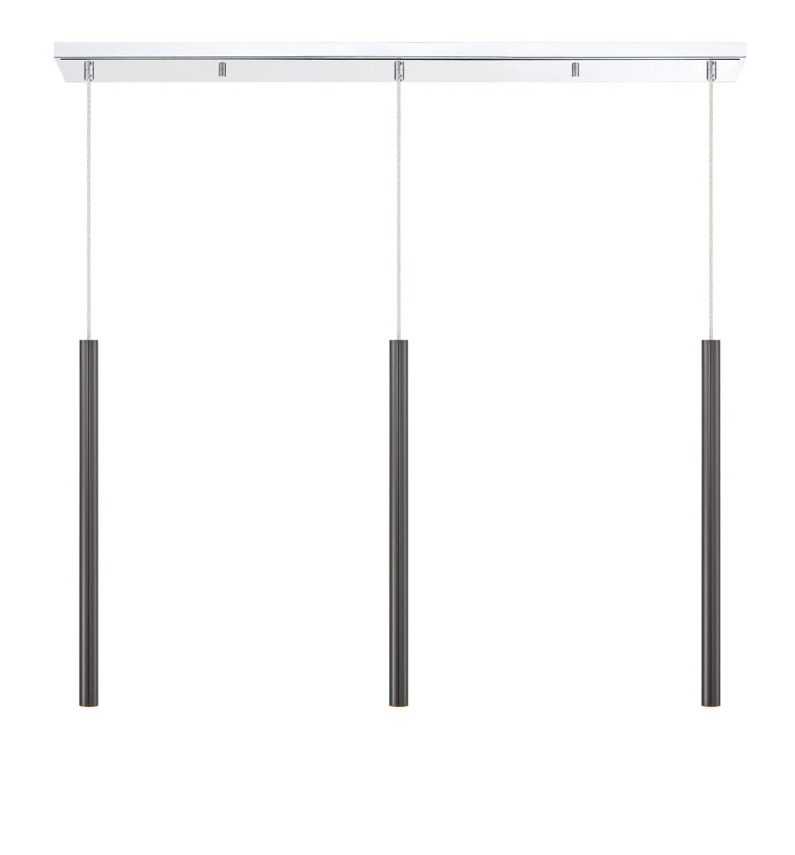 Suspension linéaire Forest — 3 lumières - Chrome Blanc mat 24" by Z-Lite | Luminaires & cie