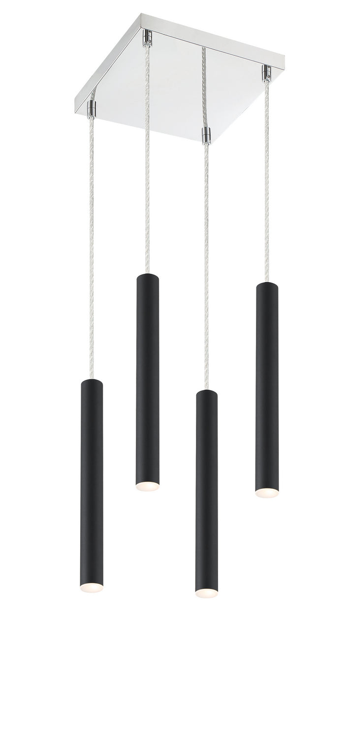 Suspension linéaire Forest — 4 lumières Noir mat – Z-Lite