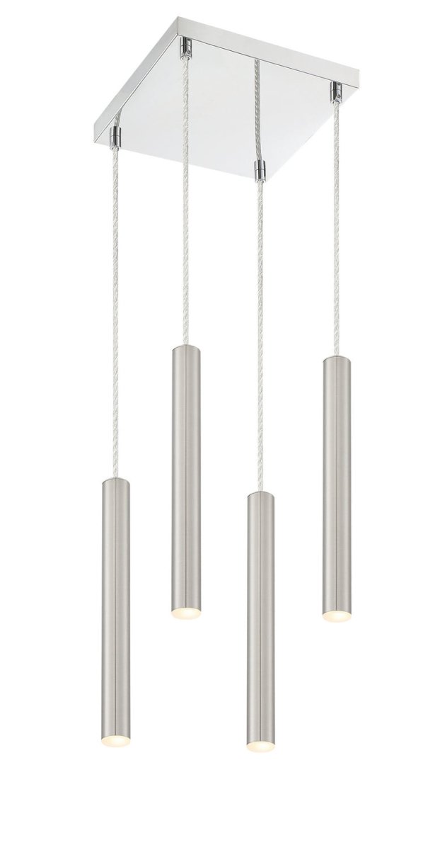 Suspension linéaire Forest — 4 lumières - Nickel brossé by Z-Lite | Luminaires & cie
