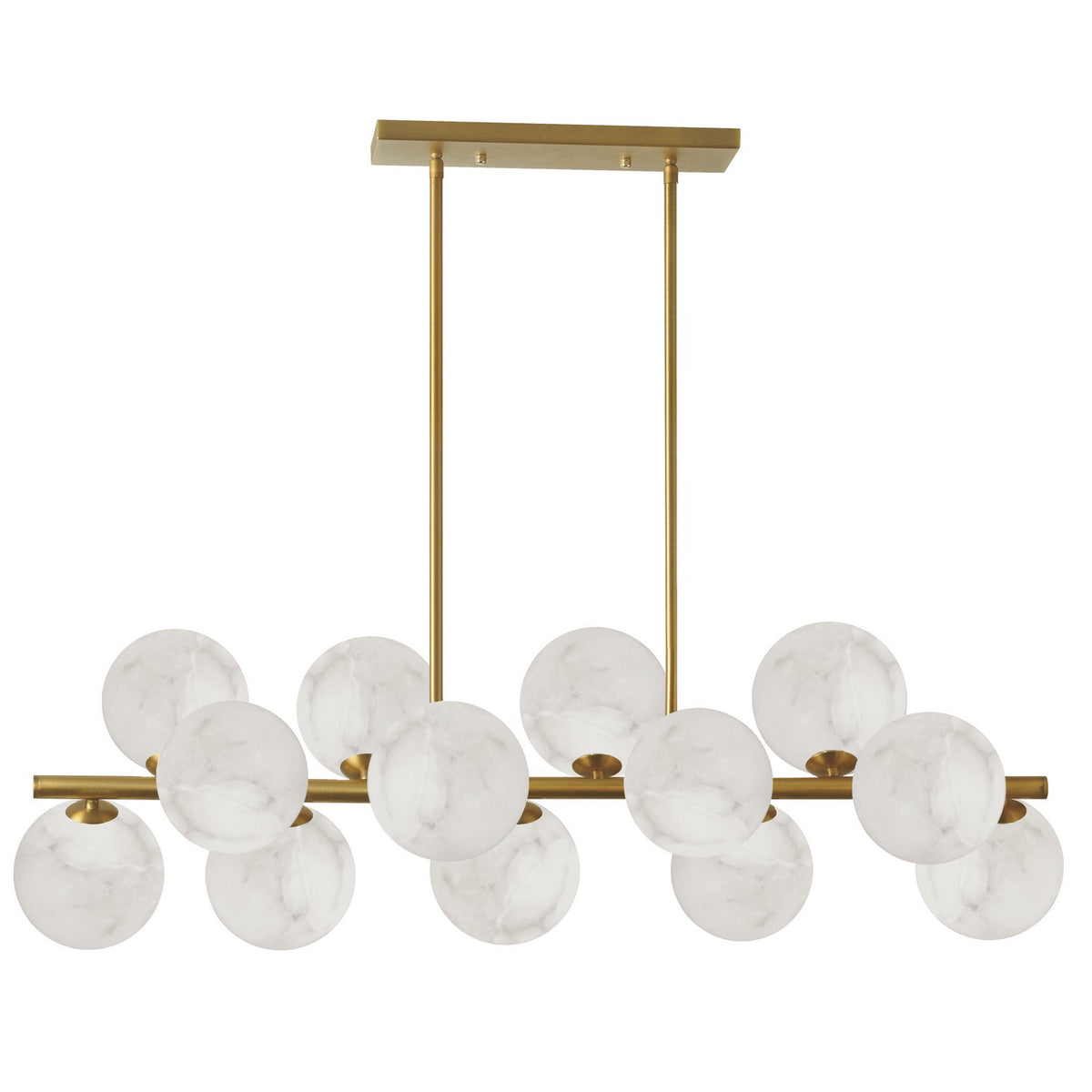 Suspension linéaire Giovanna 40", Opale / Laiton vieilli – Dainolite