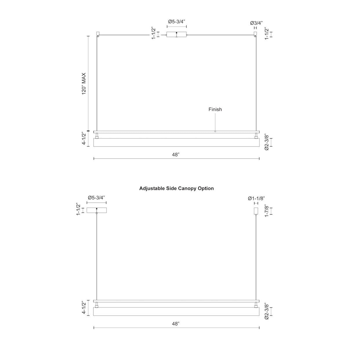 Suspension linéaire Gramercy 2 3/8" – vue 4