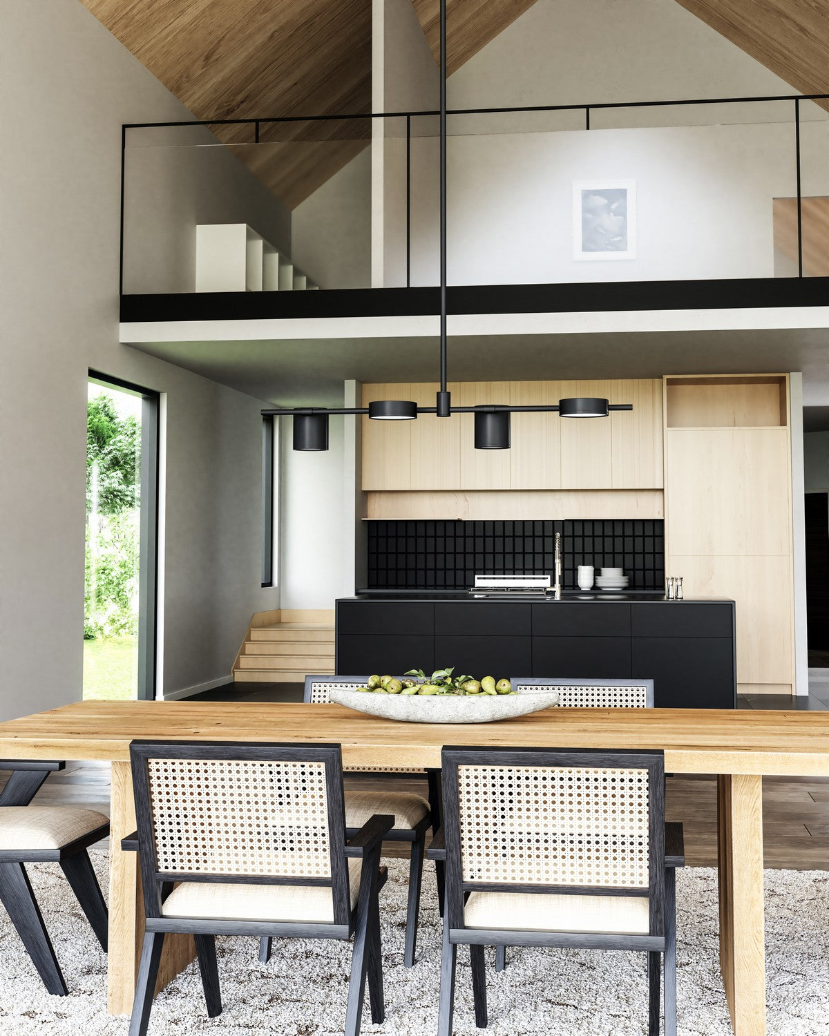 Lustre linéaire Jayden Noir – vue 2