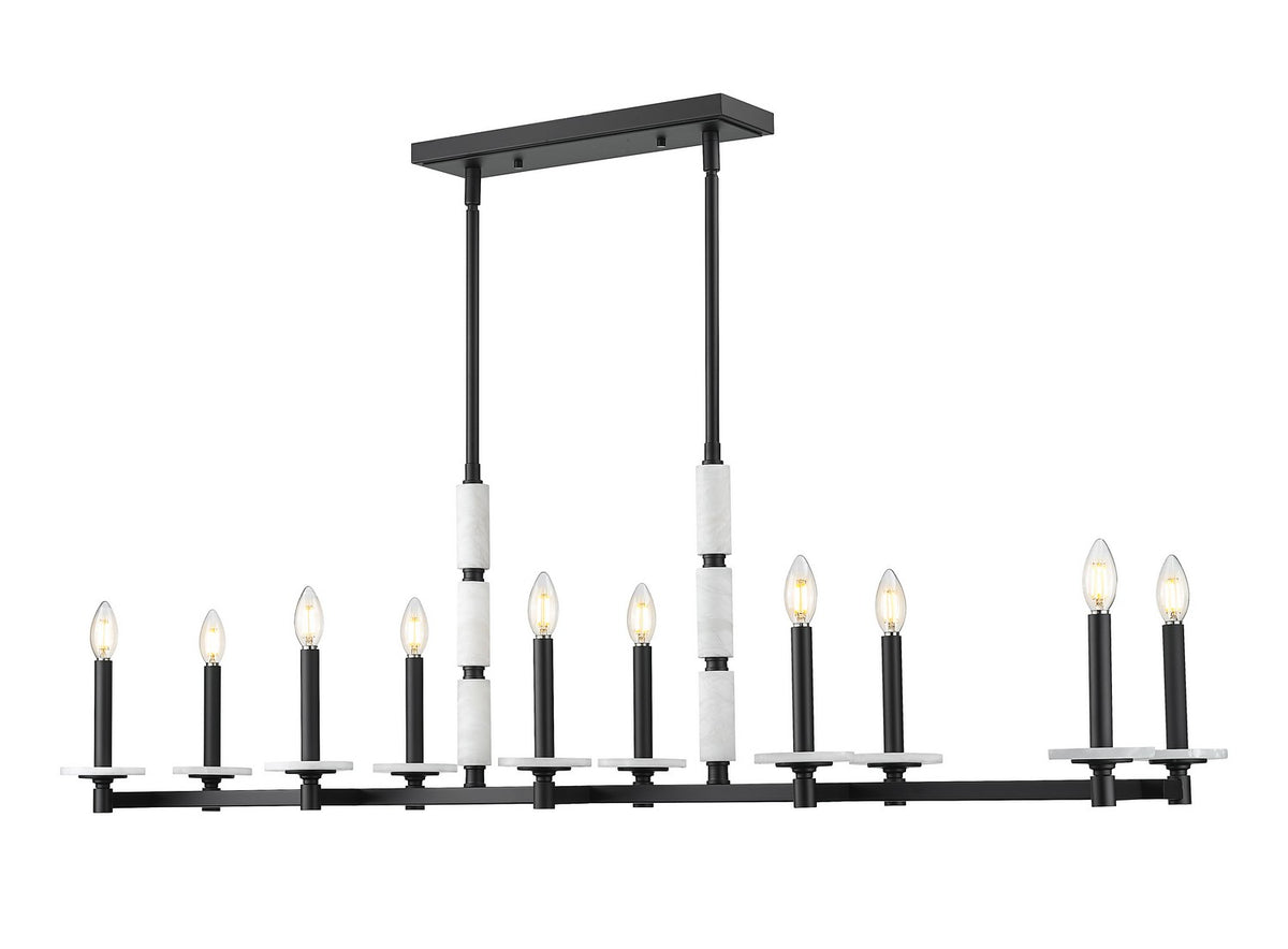 Suspension linéaire Kaden Noir mat, nombre ampoules 10 – vue 3