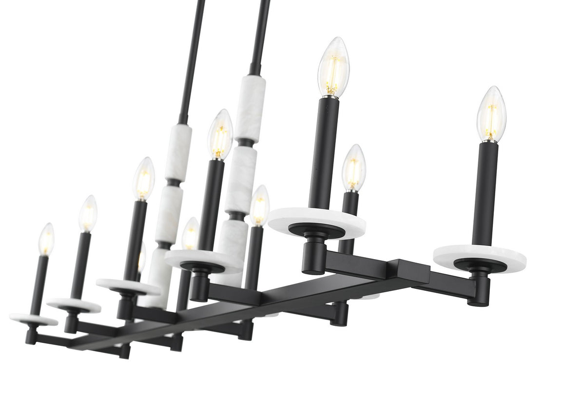 Suspension linéaire Kaden Noir mat, nombre ampoules 10 – vue 4