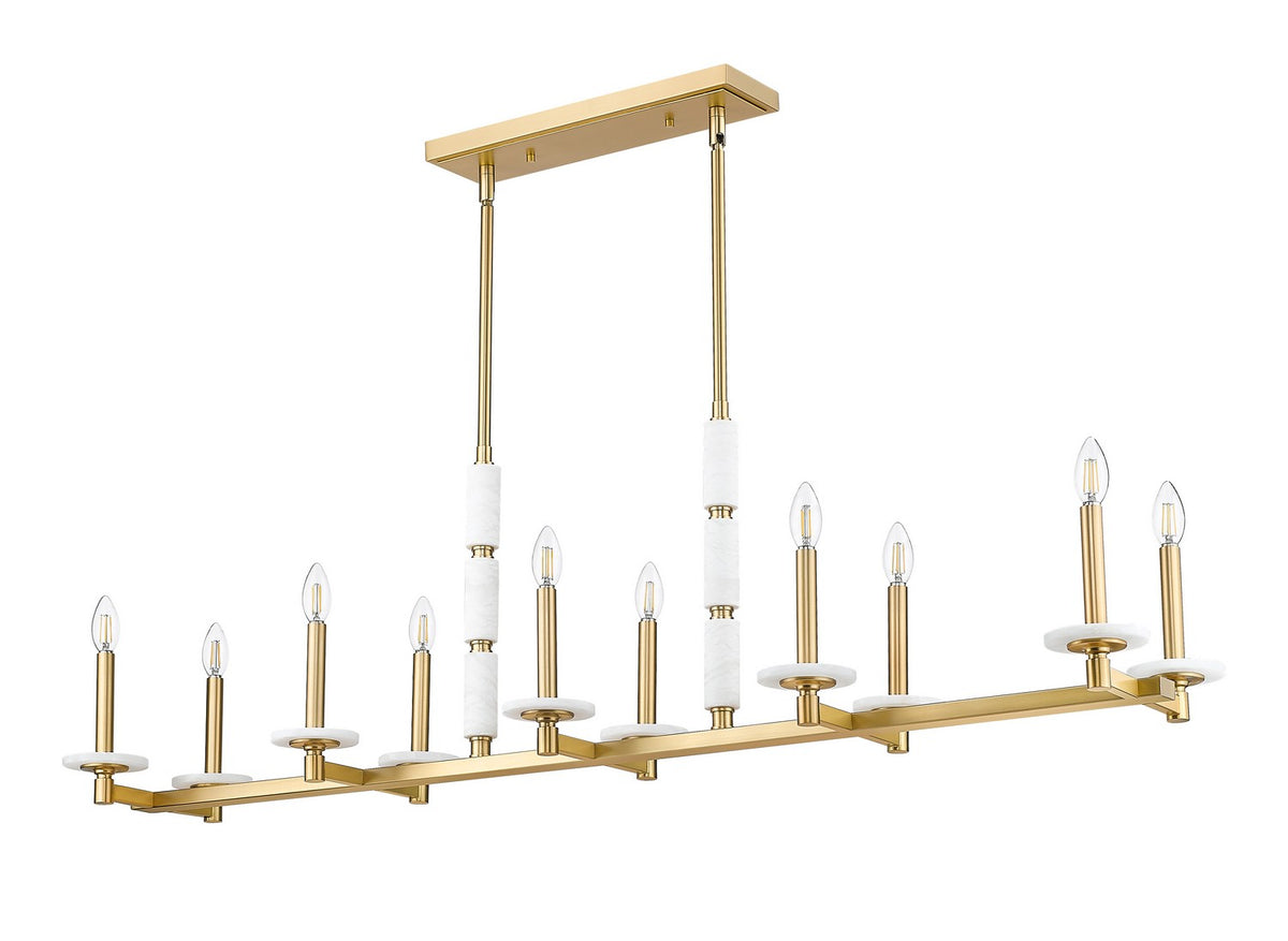 Suspension linéaire Kaden Or moderne, nombre ampoules 10 – vue 5