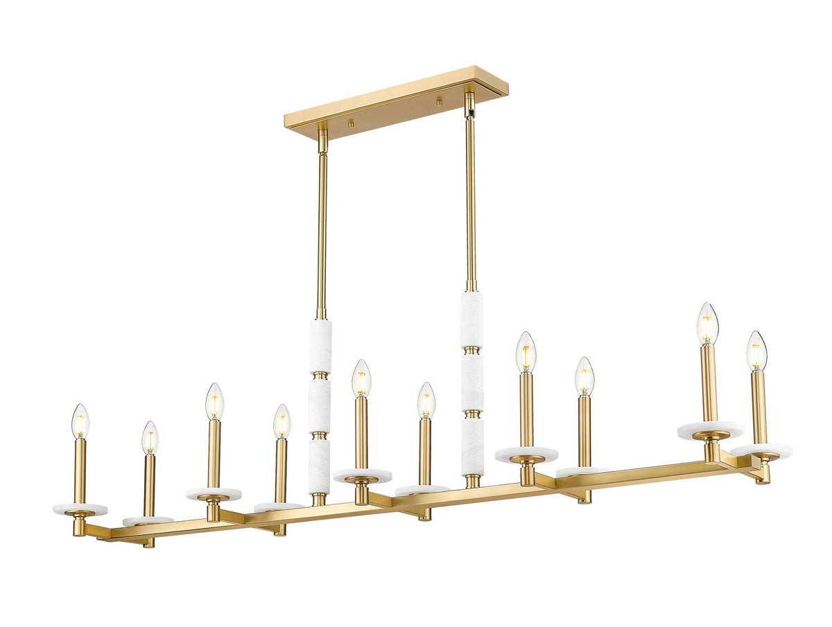 Suspension linéaire Kaden Or moderne, nombre ampoules 10 – Z-Lite