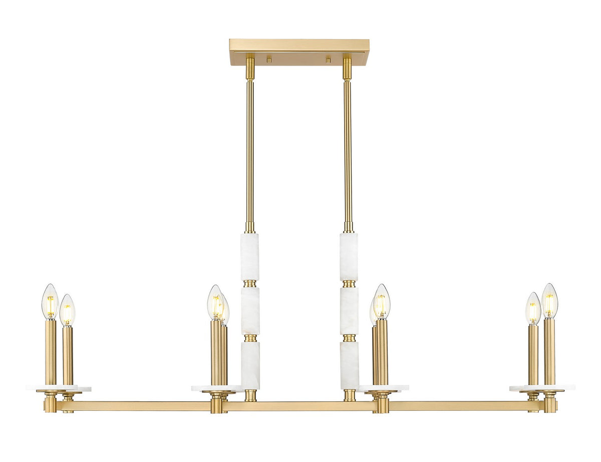 Suspension linéaire Kaden Or moderne, nombre ampoules 8 – vue 2