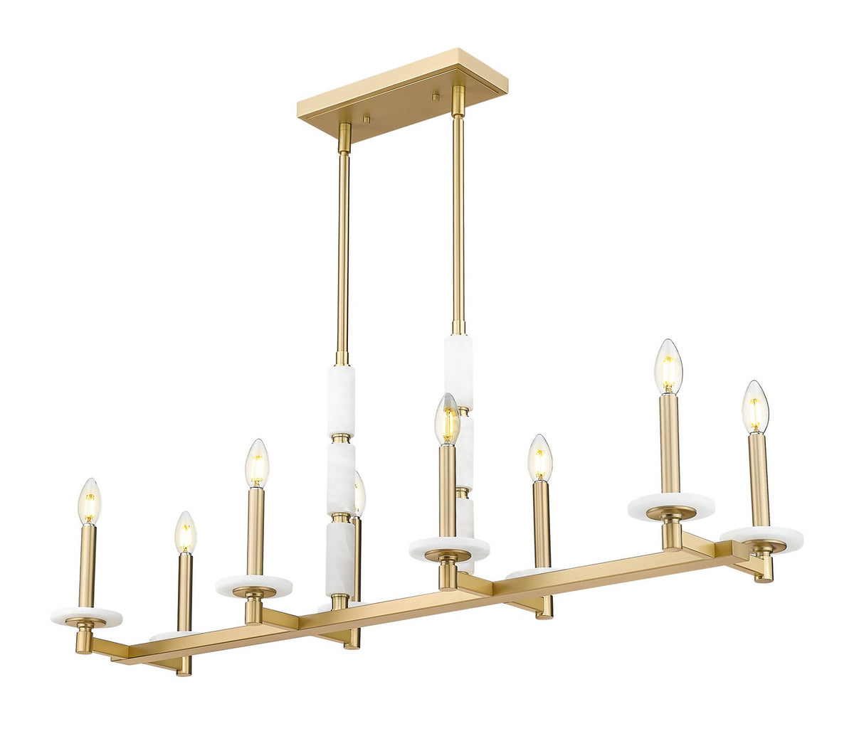 Suspension linéaire Kaden Or moderne, nombre ampoules 8 – Z-Lite