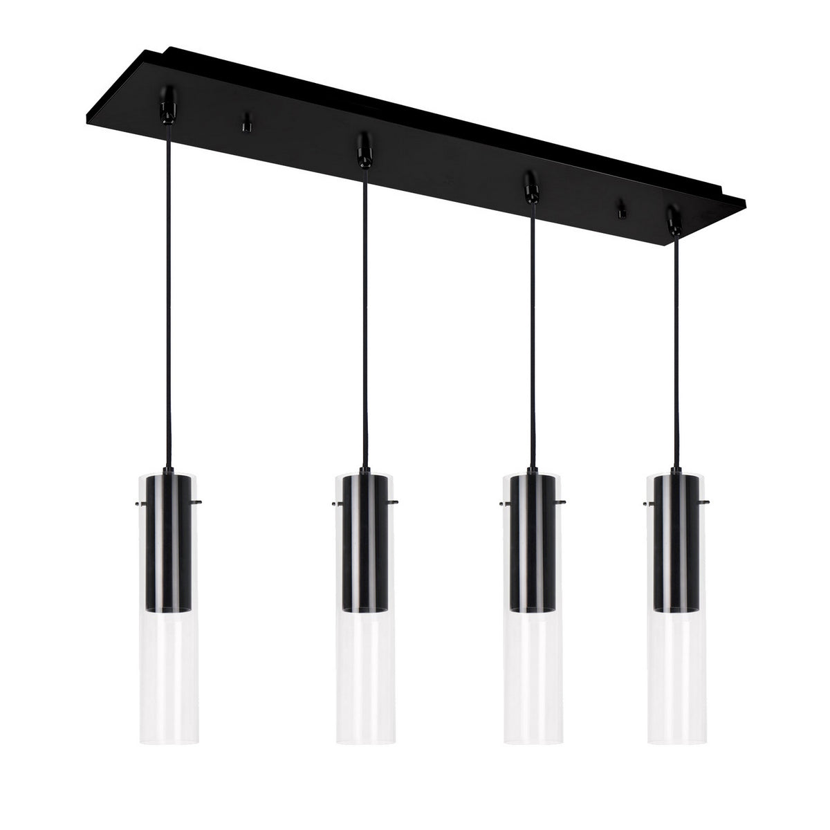 Suspension linéaire Lena Noir, nombre ampoules 4 – Kuzco Lighting