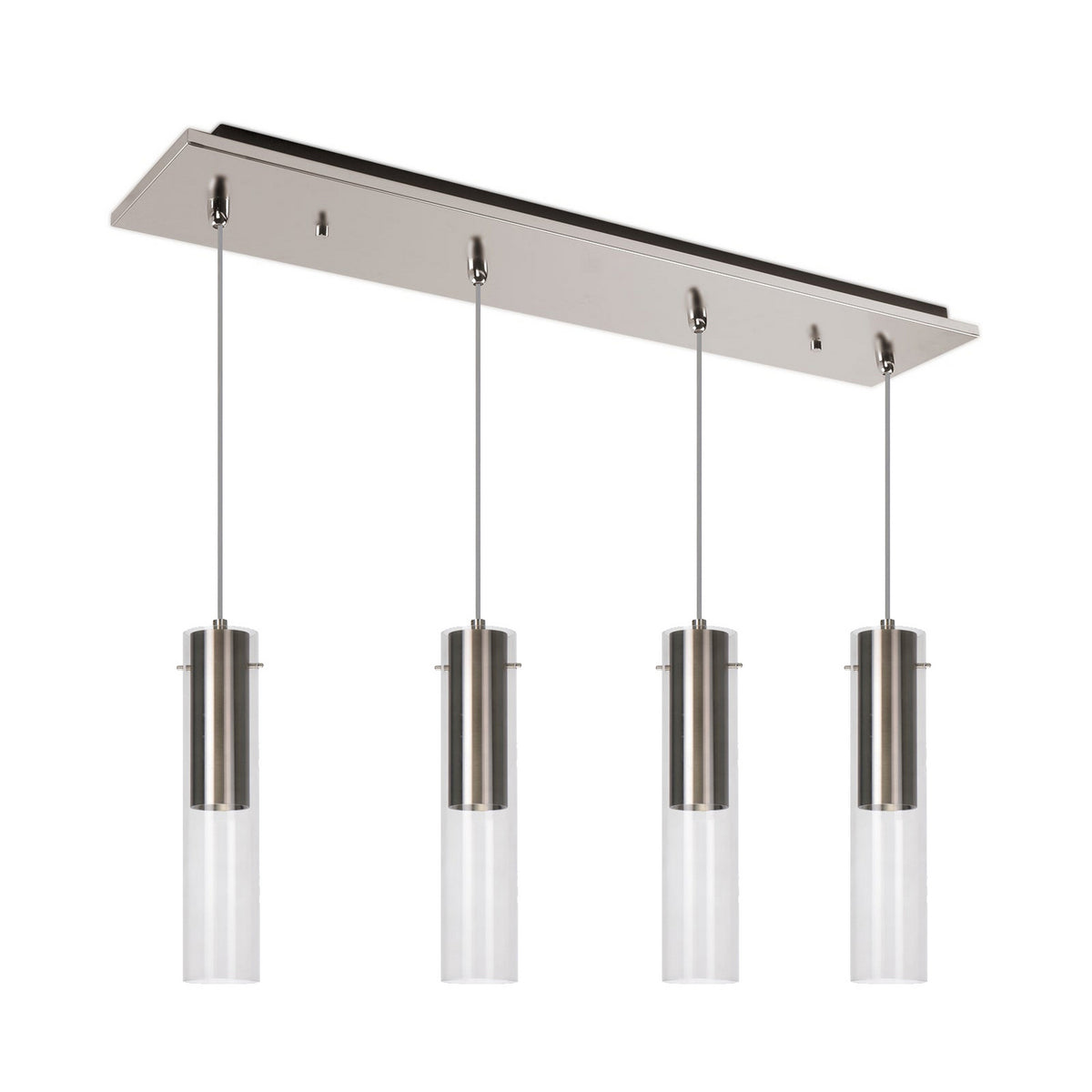 Suspension linéaire Lena Nickel brossé, nombre ampoules 4 – Kuzco Lighting