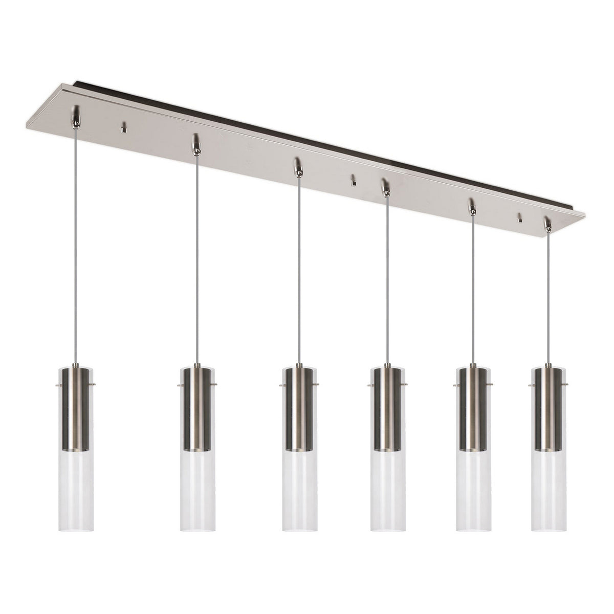 Suspension linéaire Lena Nickel brossé, nombre ampoules 6 – Kuzco Lighting