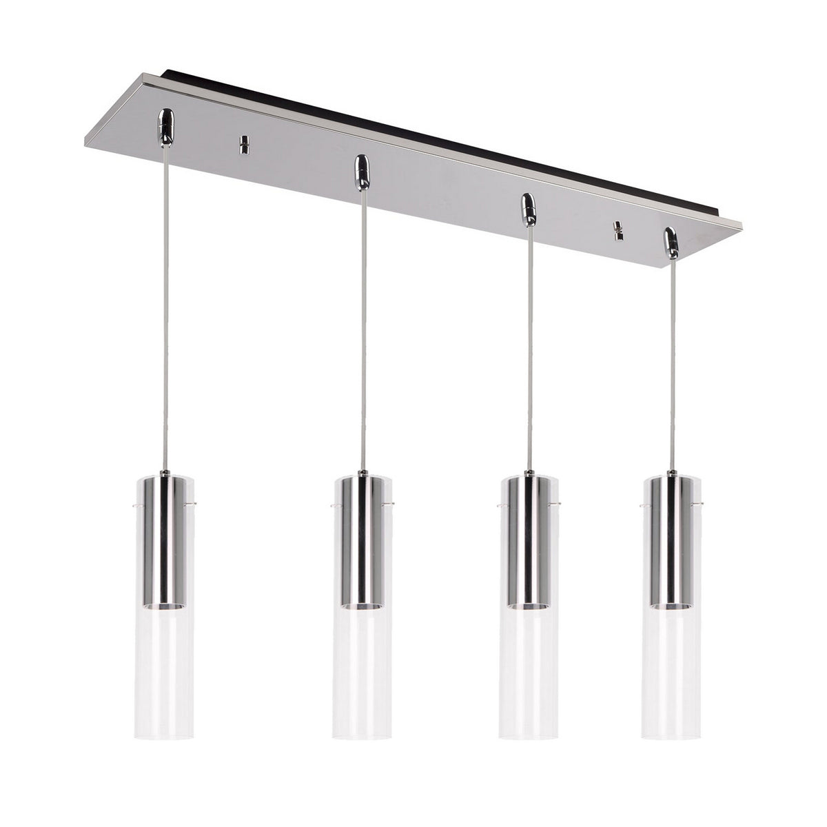 Suspension linéaire Lena Chrome, nombre ampoules 4 – Kuzco Lighting