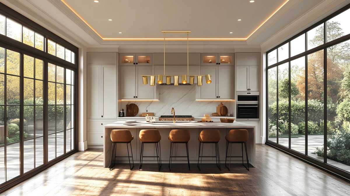 Suspension linéaire Lumina - Or moderne 55" by Z-Lite | Luminaires & cie