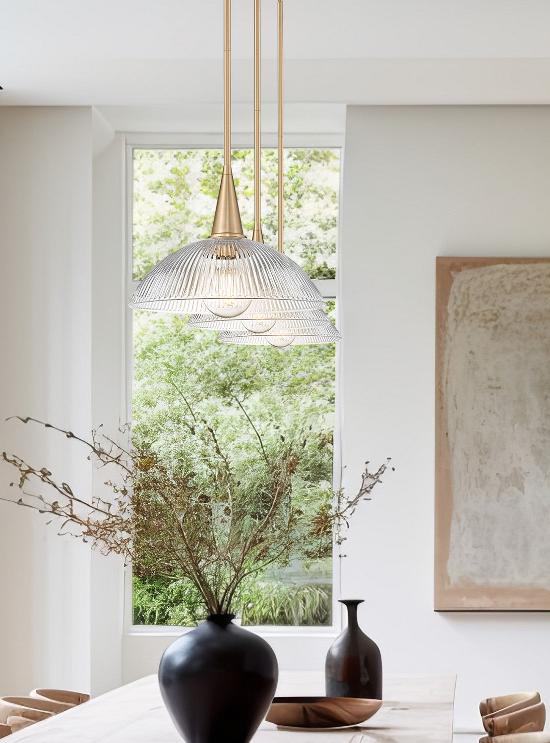 Suspension linéaire Lunelle Or moderne – vue 7