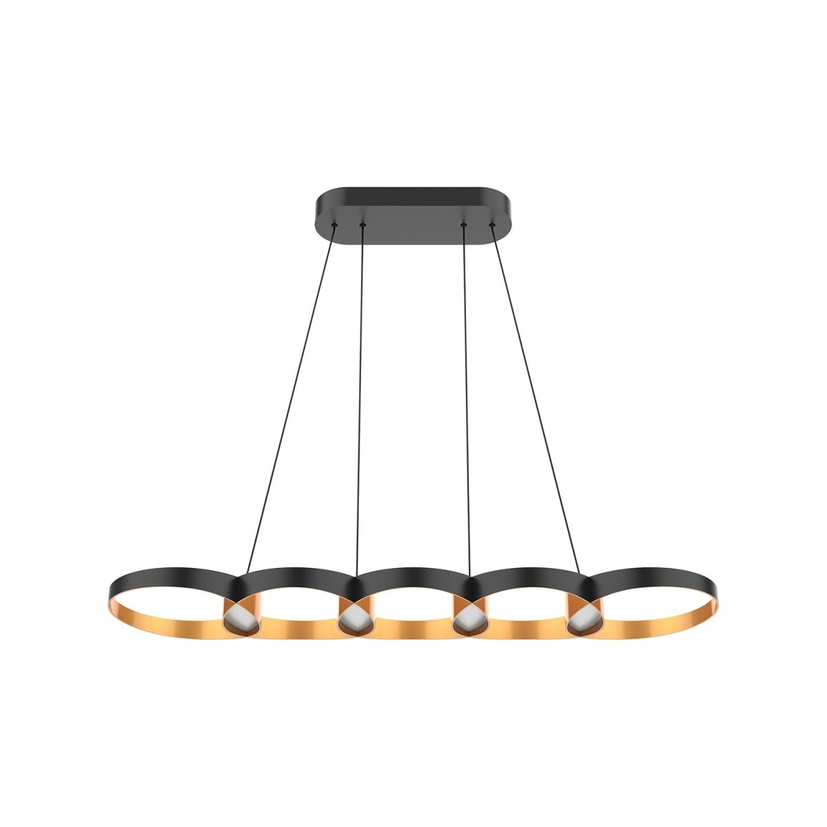 Suspension linéaire Maestro - Noir et or by Kuzco Lighting | Luminaires & cie