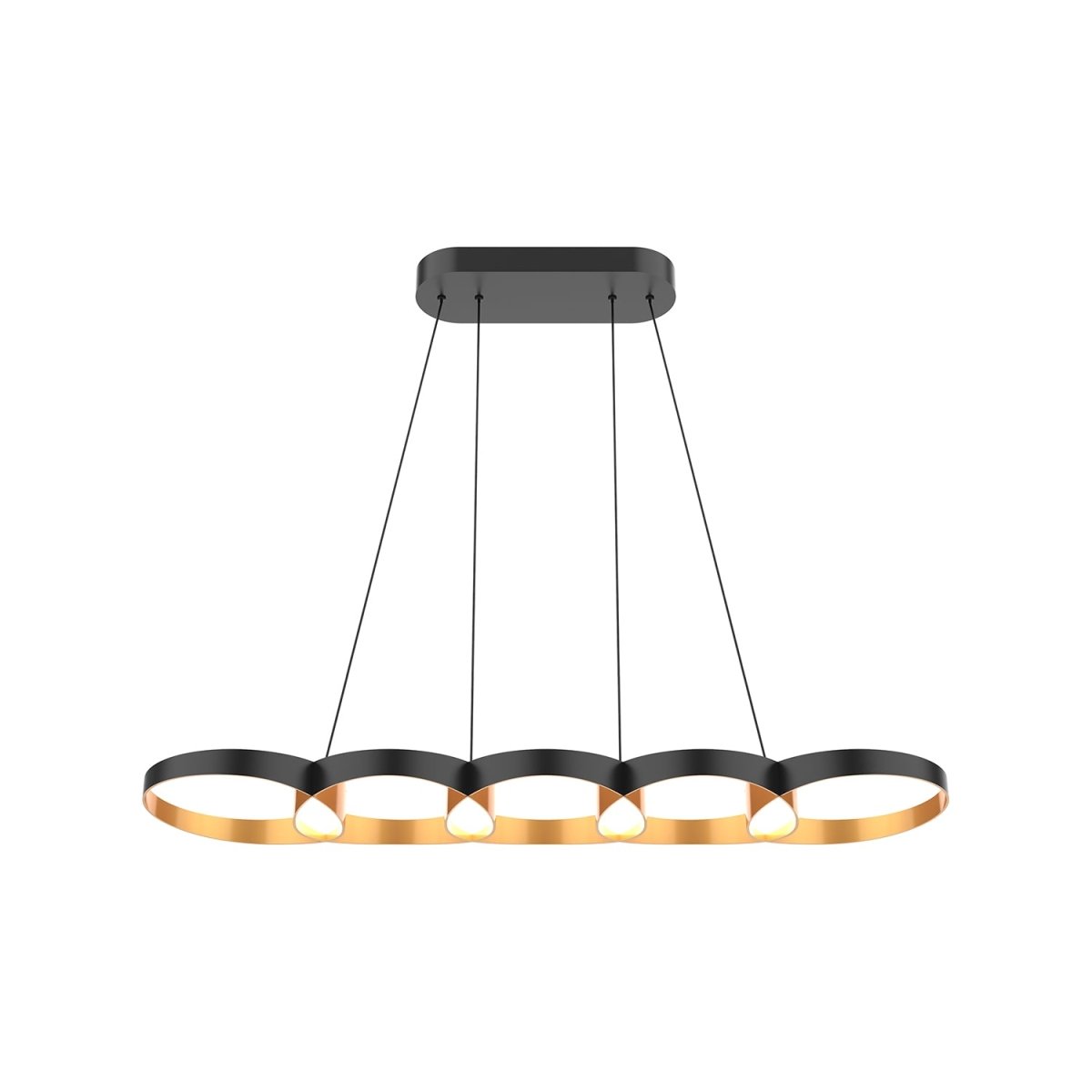 Suspension linéaire Maestro - Noir et or by Kuzco Lighting | Luminaires & cie