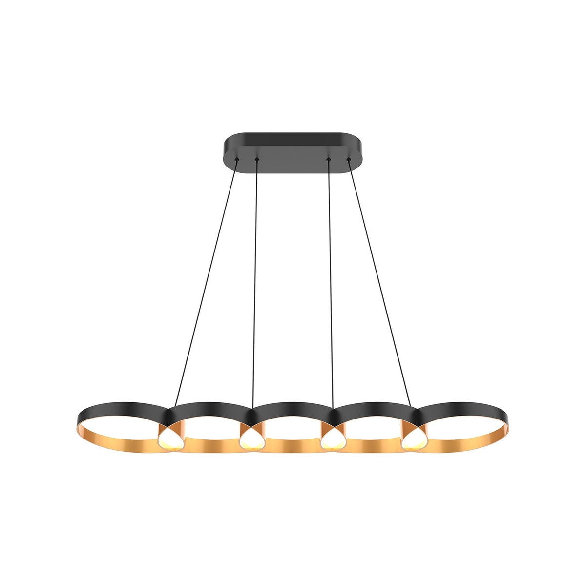 Suspension linéaire Maestro Noir / Or – vue 3