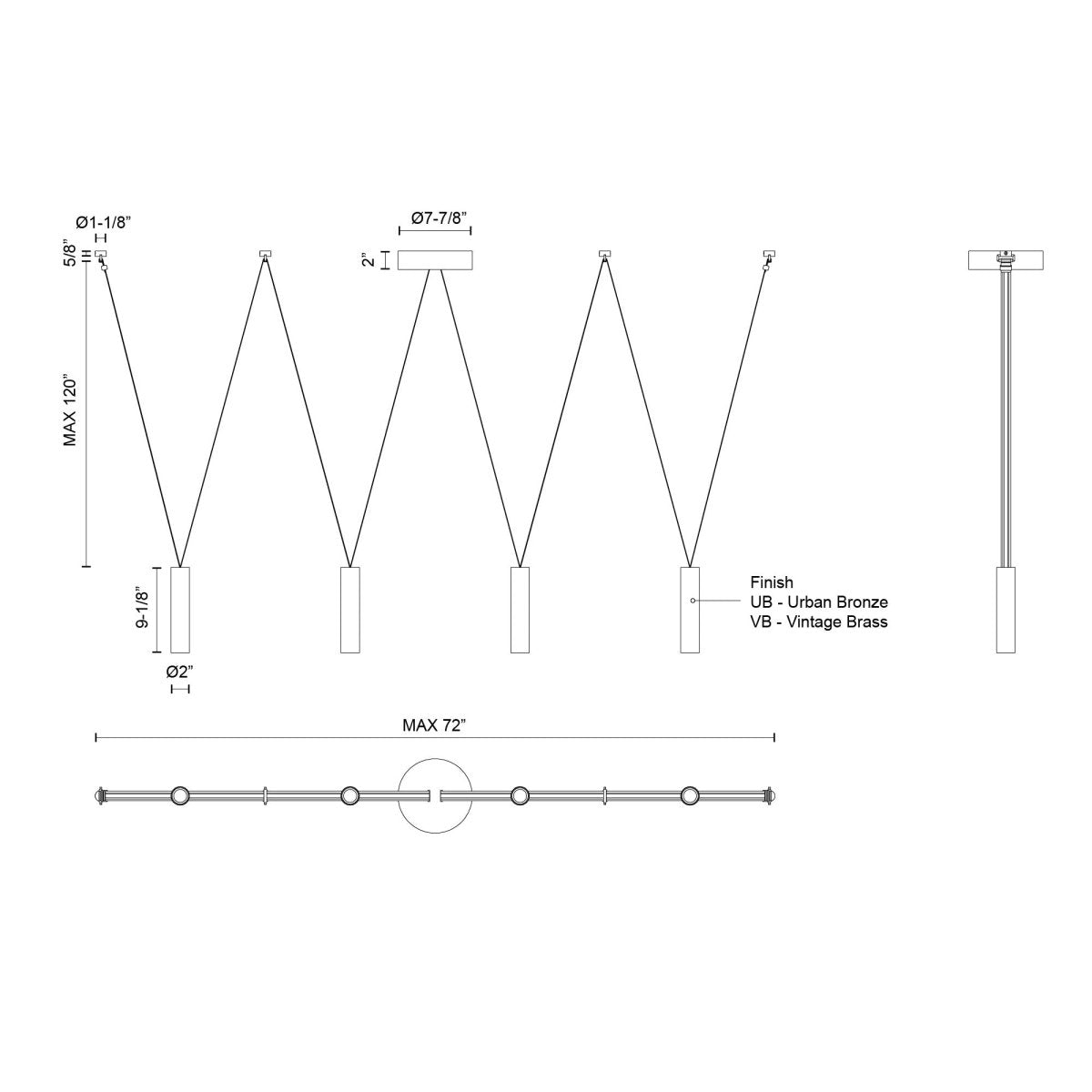 Suspension linéaire Mason - Bronze urbain by Kuzco Lighting | Luminaires & cie