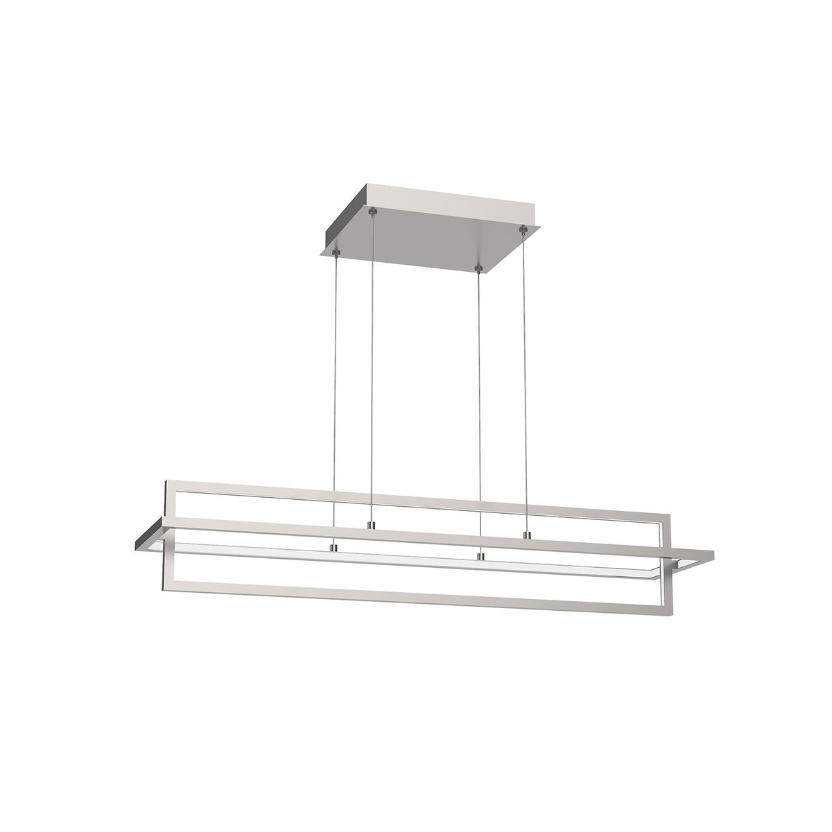 Suspension linéaire Mondrian Nickel brossé, Diffuseur acrylique givré – Kuzco Lighting
