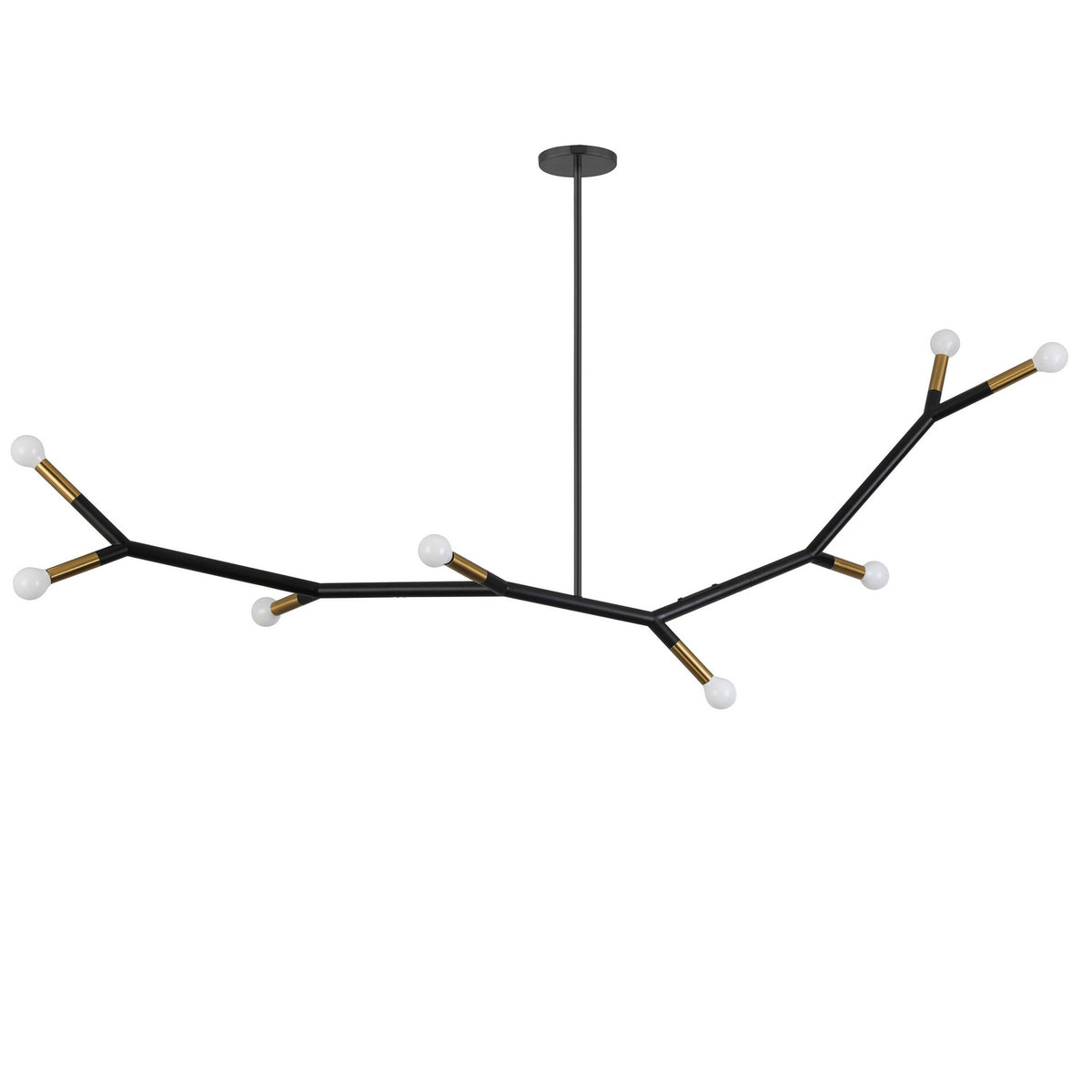 Lustre linéaire Morgan Noir mat et Laiton vieilli, 59 3/4" – Dainolite
