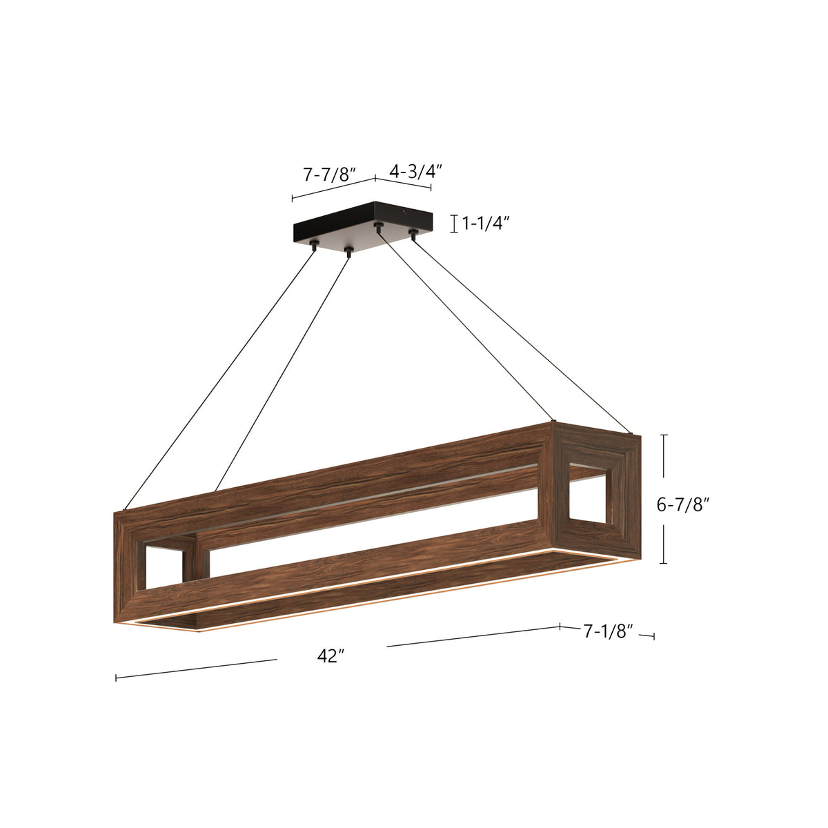 Suspension linéaire Morina Chêne blanc – vue 3