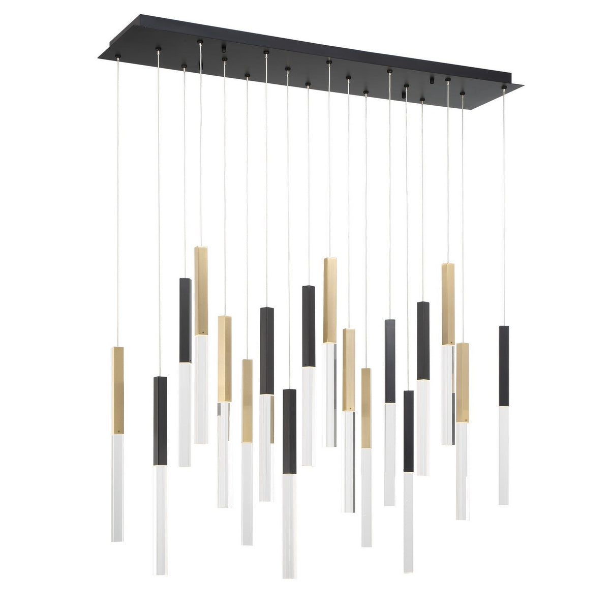 Suspension linéaire multiple Benicio Or-Noir mélangé – vue 2