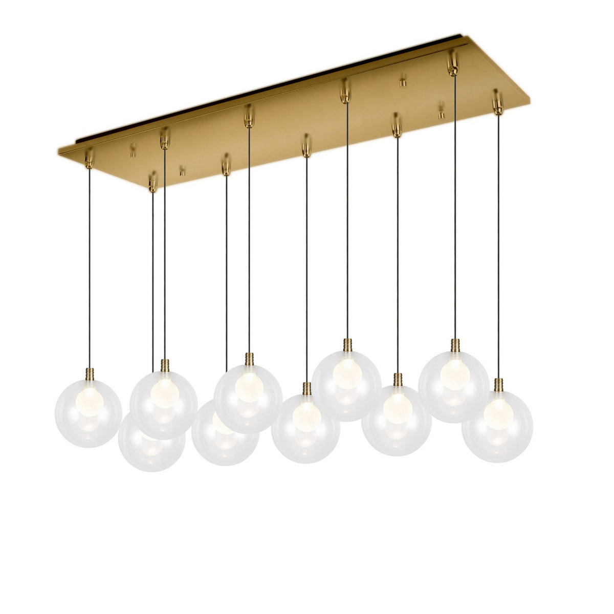 Suspension linéaire multiple Bolla Or brossé – Kuzco Lighting