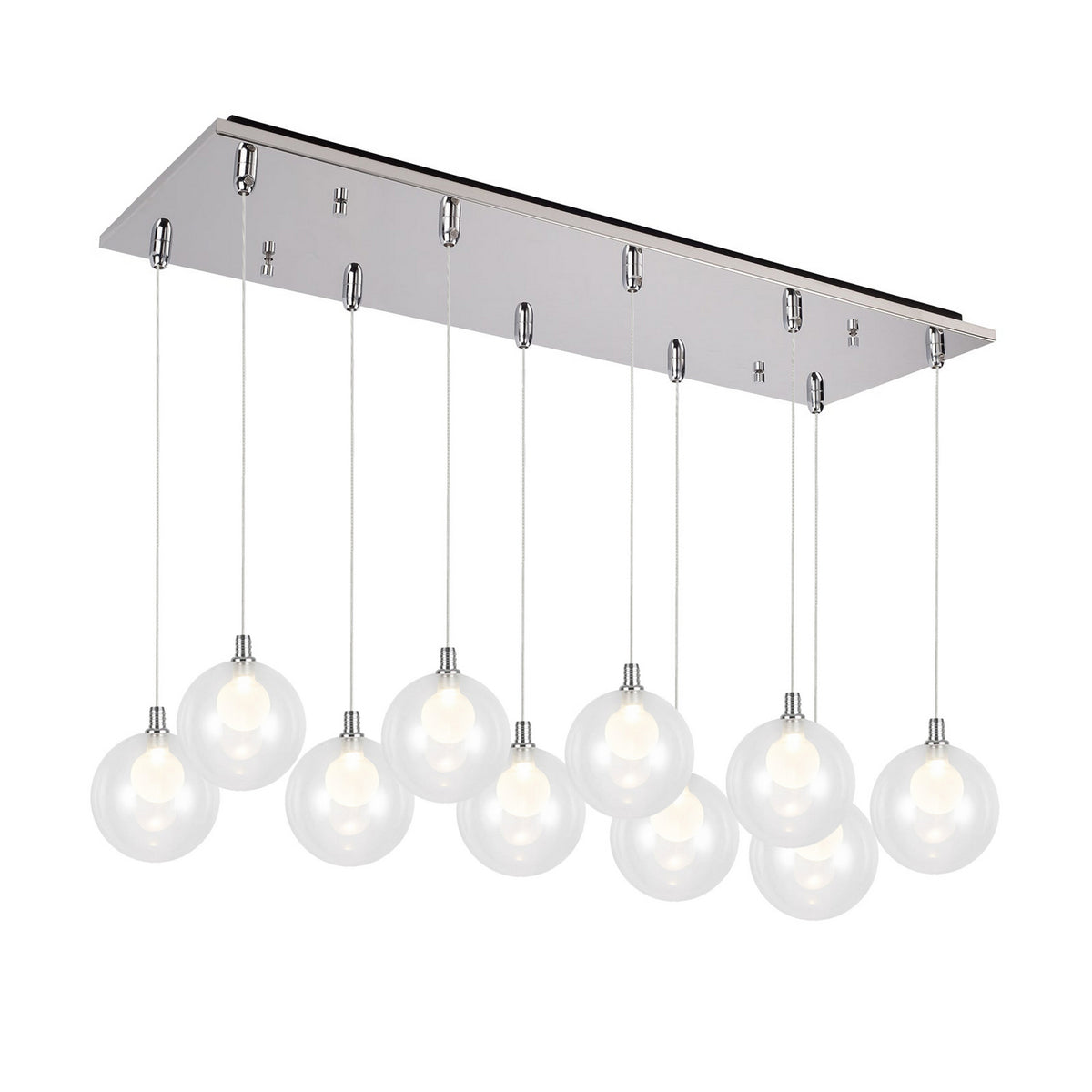 Suspension linéaire multiple Bolla Chrome – Kuzco Lighting