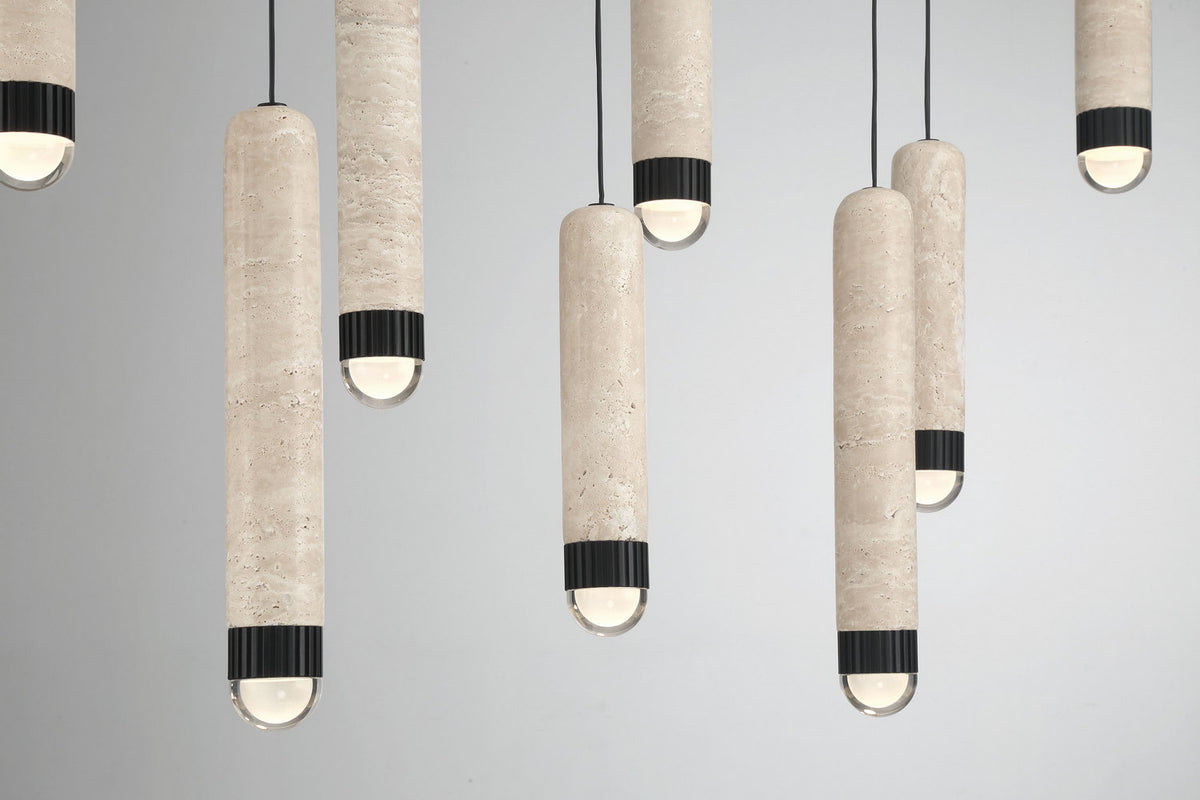 Suspension linéaire multiple Cambre Noir mat – vue 3