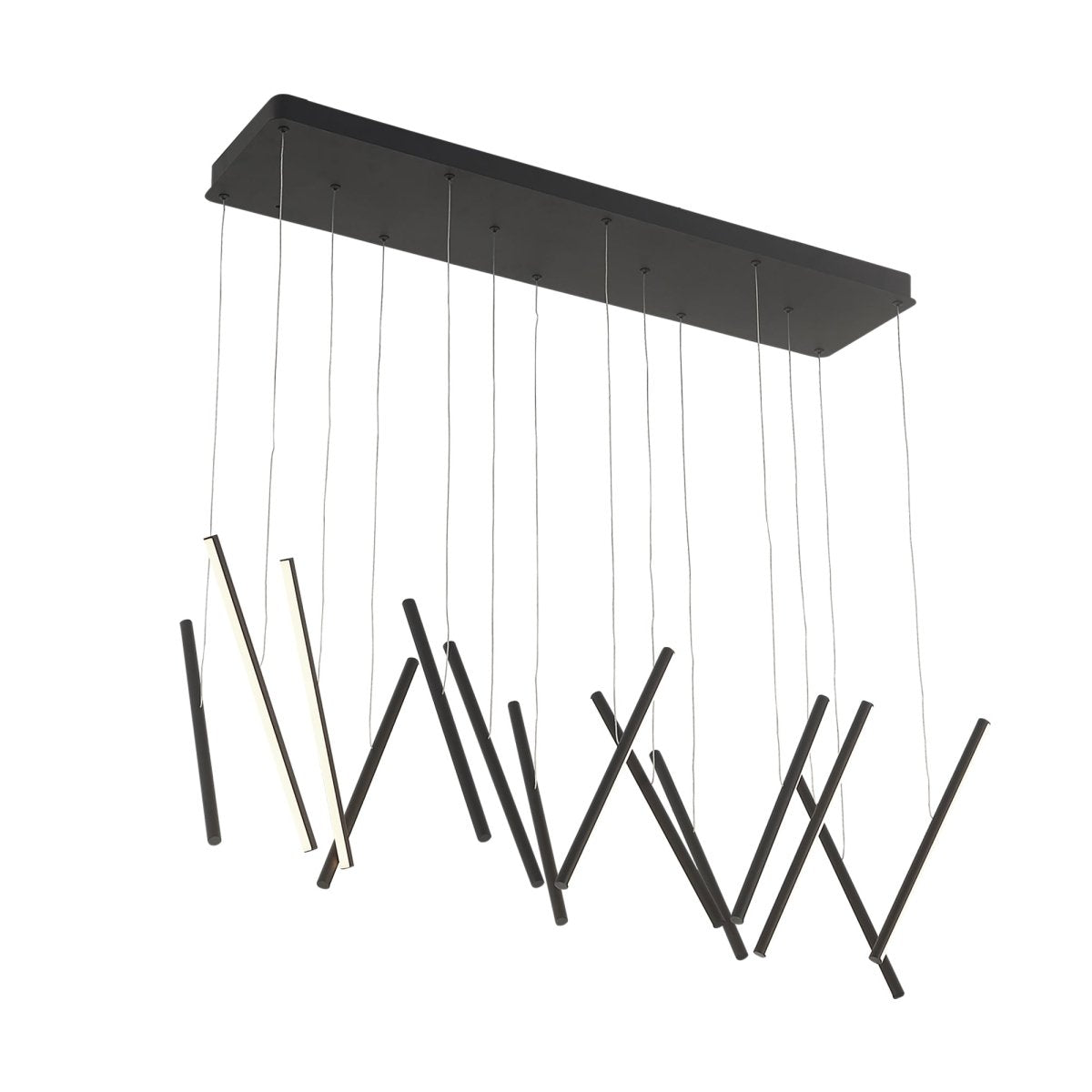 Suspension linéaire multiple Chute - Noir by Kuzco Lighting | Luminaires & cie