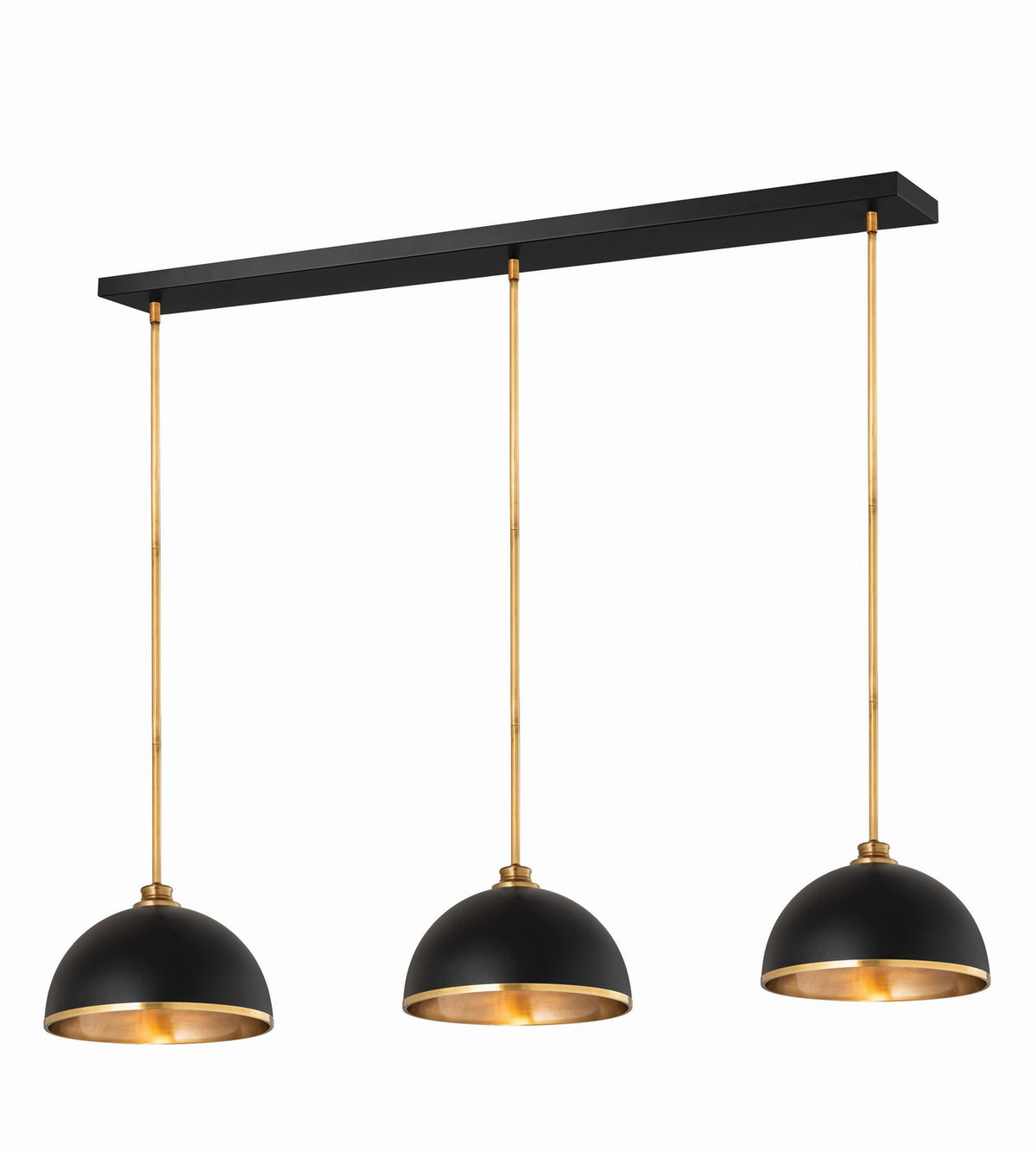 Suspension linéaire multiple Landry Noir mat + Laiton bruni – Z-Lite