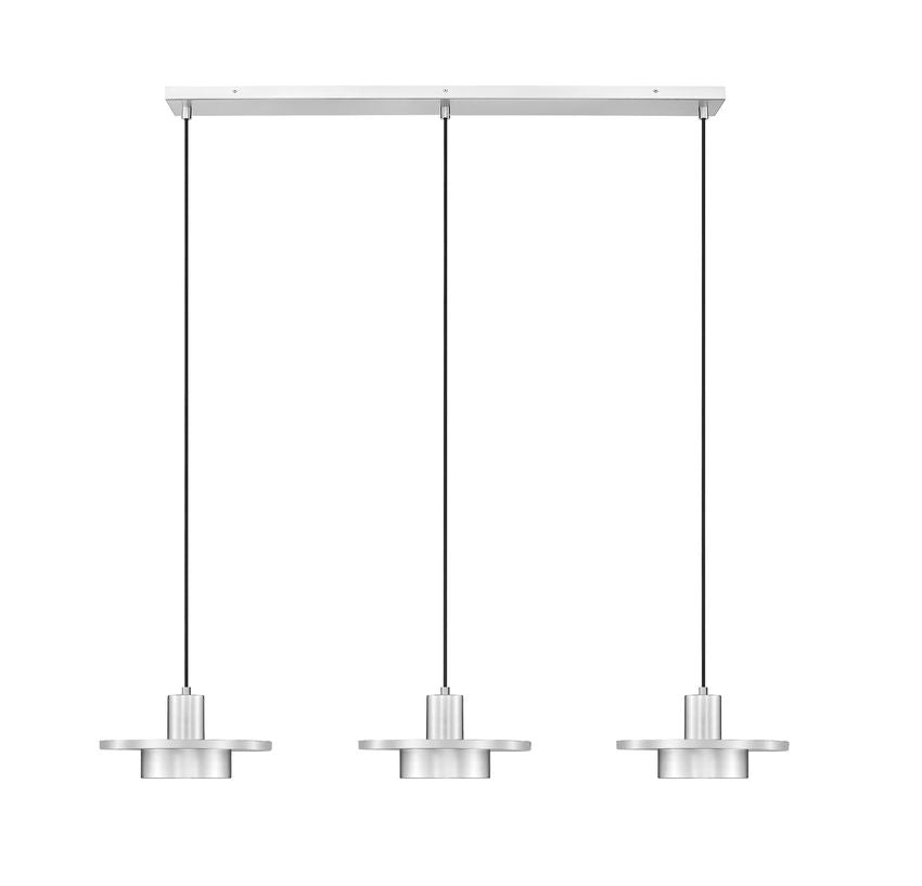 Suspension linéaire multiple Ludo Nickel brossé, nombre ampoules 3 – vue 2