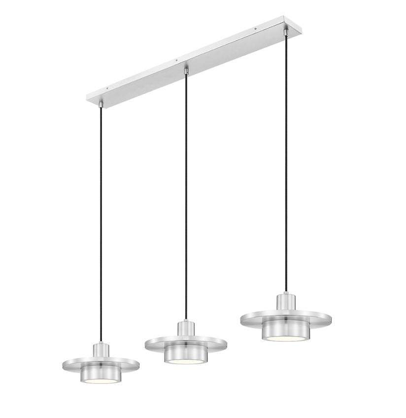 Suspension linéaire multiple Ludo Nickel brossé, nombre ampoules 3 – vue 3