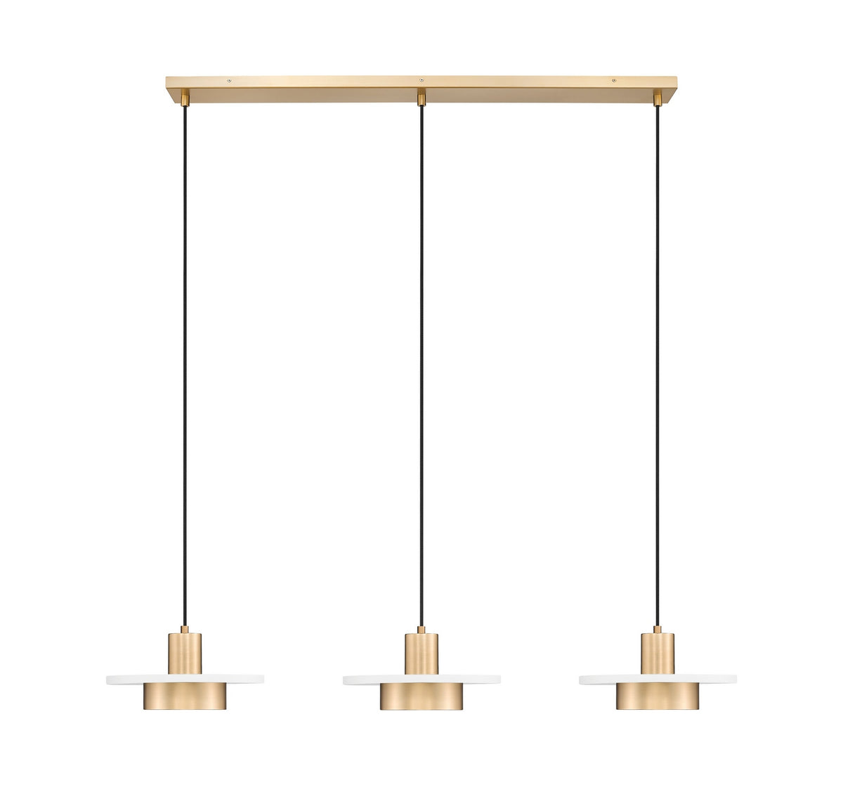 Suspension linéaire multiple Ludo Blanc mat + Or moderne, nombre ampoules 3 – vue 2