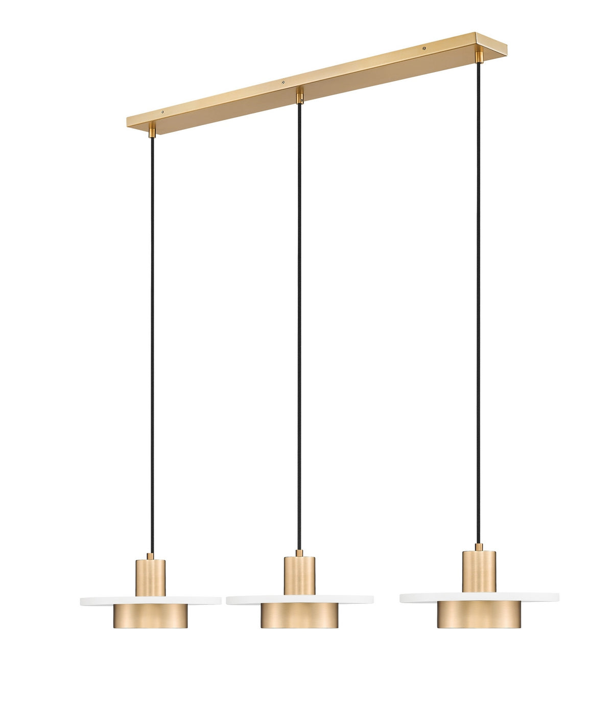 Suspension linéaire multiple Ludo Blanc mat + Or moderne, nombre ampoules 3 – Z-Lite