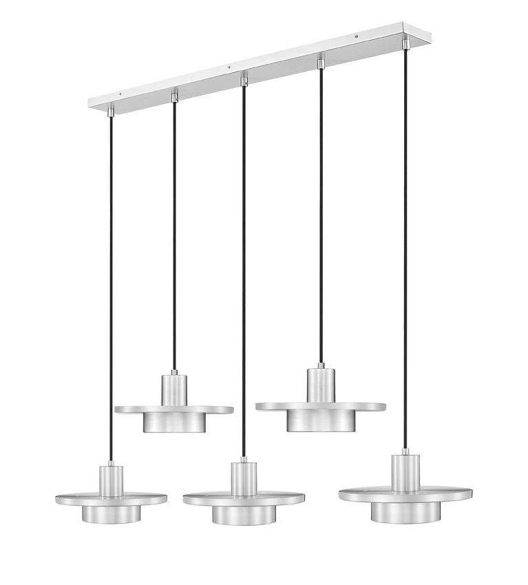 Suspension linéaire multiple Ludo Nickel brossé, nombre ampoules 5 – Z-Lite