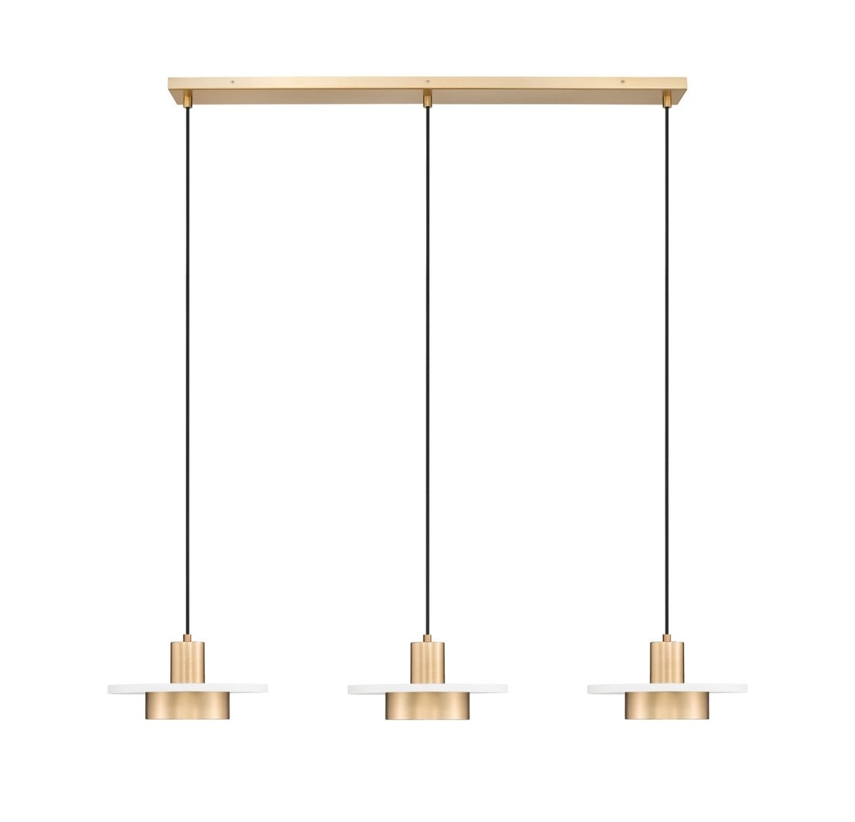 Suspension linéaire multiple Ludo - Blanc mat + Or moderne 5 by Z-Lite | Luminaires & cie